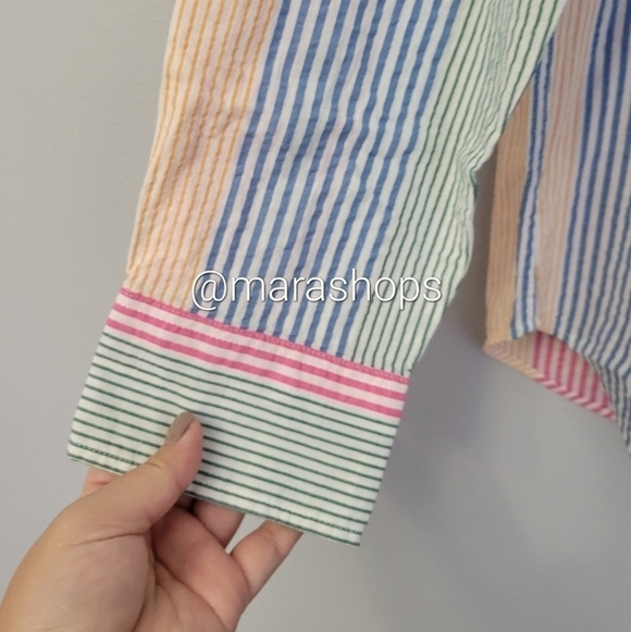 J. CREW Slim Seersucker Stripe Shirt - Picture 3 of 6